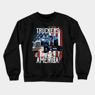 Trucker American Flag Truck Driver Crewneck Sweatshirt